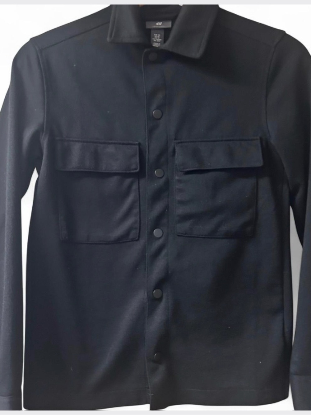 H&M black button up shirt jacket, Size XS #menswear